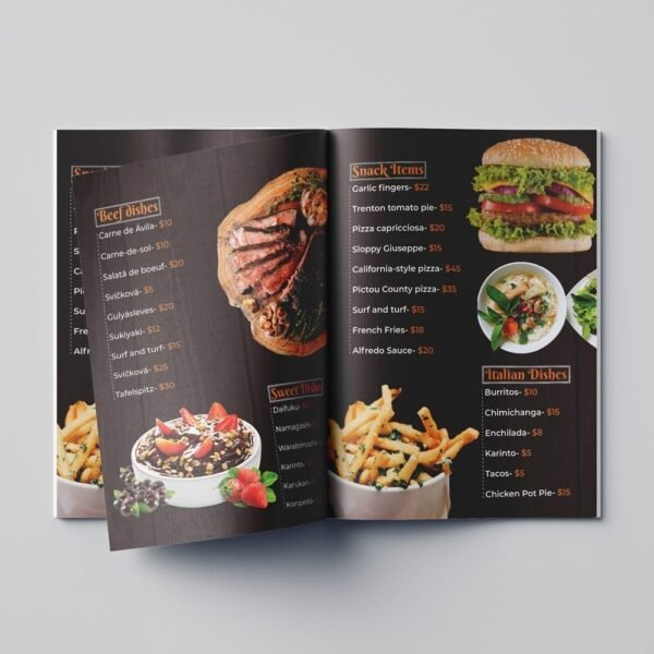 Stapled Booklet Menus
